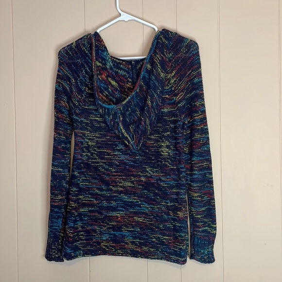 Eddie Bauer Multi-color Knit Sweater w/ Hood & Pockets Size XS - Picture 7 of 7